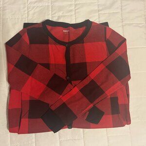 OLD NAVY ONE PIECE Women’s One Piece Plaid Pj’s Black and red plaid size M
